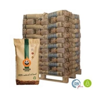 Badger Holzpellets – 65 × 15 kg Palette (975 kg) – 100 % Nadelholz